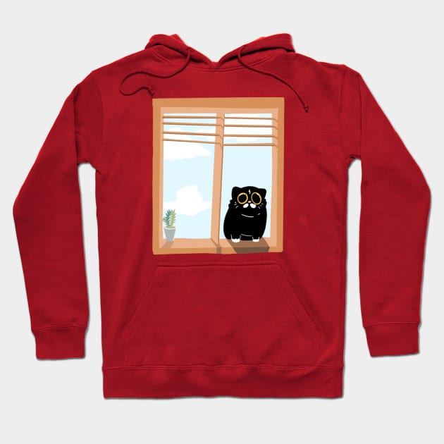 cat in the window Hoodie by POL-JI